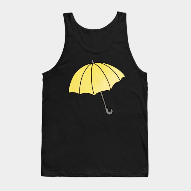 Yellow Umbrella Pattern Tank Top by Uwaki